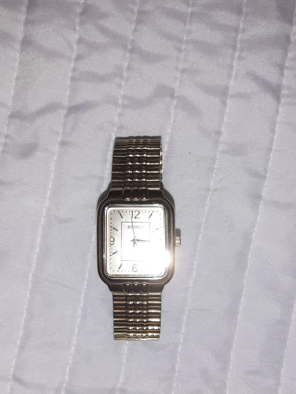 Men's Gold-Tone Rectangular Dress Watch by Benrus